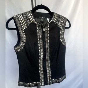 H&M STUDDED VEST 6 BLACK THE NEW ICONS EMBELLISHED